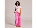 Life is Good Women's Snuggle Up Sleep Pant - Strawberry and Floral Pattern