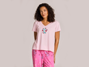 Life is Good Women's Snuggle Up Sleep Vee - Strawberry Bunch
