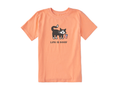 Life is Good Kids' Crusher Tee - Cat with Flag