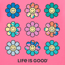 Life is Good Kids' Crusher Tee - Tie Dye Smile Daisies