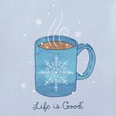 Life is Good Women's Long Sleeve Crusher Tee - Winter Snowflake Mug
