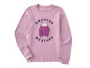 Life is Good Women's Long Sleeve Crusher Tee - Sweater Weather Cat