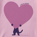Life is Good Women's Crusher Tee - Cat with Heart