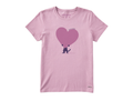 Life is Good Women's Crusher Tee - Cat with Heart