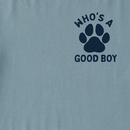Life is Good Men's Crusher Tee - Who's a Good Boy Paw