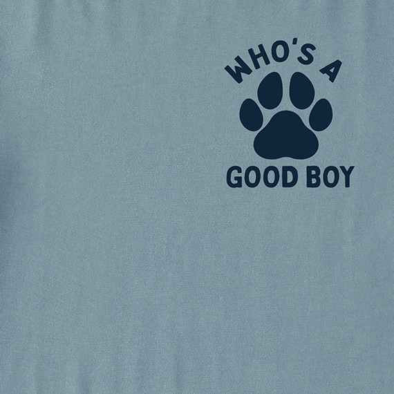 Life is Good Men's Crusher Tee - Who's a Good Boy Paw