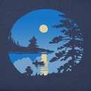 Life is Good Men's Crusher Tee - Moonlit Lake Boat