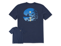 Life is Good Men's Crusher Tee - Moonlit Lake Boat