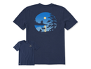Life is Good Men's Crusher Tee - Moonlit Lake Boat
