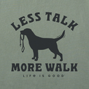 Life is Good Men's Crusher Lite Tee - Less Talk More Walk Leash