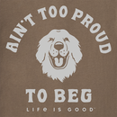 Life is Good Men's Crusher Lite Tee - Ain't Too Proud to Beg Retriever