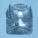 Life is Good Men's Crusher Lite Tee - Full Moon Canoe