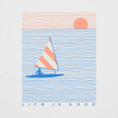 Life is Good Men's Slim Fit Slub Tee - Sail Into the Sunset