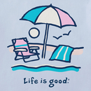 Life is Good Women's Crusher Vee - Beach Umbrella Scene