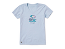Life is Good Women's Crusher Vee - Beach Umbrella Scene