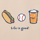 Life is Good Women's Crusher Vee - LIG Baseball Trio