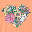 Life is Good Women's Crusher Vee - Retro Flower Heart