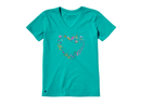 Life is Good Women's Crusher Vee - Blooming Wildflower Heart