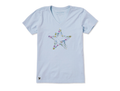 Life is Good Women's Crusher Vee - Blooming Wildflower Star