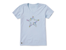 Life is Good Women's Crusher Vee - Blooming Wildflower Star