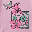 Life is Good Women's Long Sleeve Crusher Vee - Trumpet Flower Frame