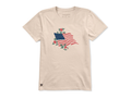 Life is Good Women's Crusher Lite Tee - Red Rose American Flag
