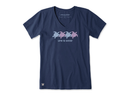 Life Is Good Women's Crusher Lite Vee - Rally Swimming Turtles