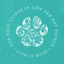 Life is Good Women's Long Sleeve Hooded Crusher Lite Tee - Best Things Floral Paw Tie Dye