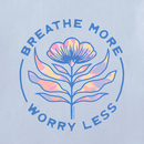 Life is Good Women's Long Sleeve Hooded Crusher Lite Tee - Breathe More Worry Less Floral Tie Dye