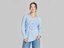 Life is Good Women's Long Sleeve Hooded Crusher Lite Tee - Breathe More Worry Less Floral Tie Dye