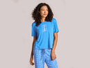 Life is Good Women's Lightweight Boxy Sleep Tee - Mermaid Block Print