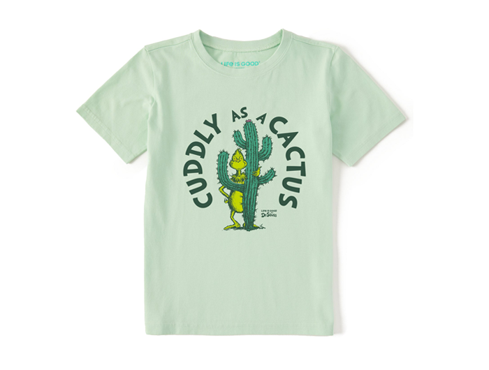 Life is Good x The Grinch Kids' Crusher Tee - Cuddly as a Cactus Grinch