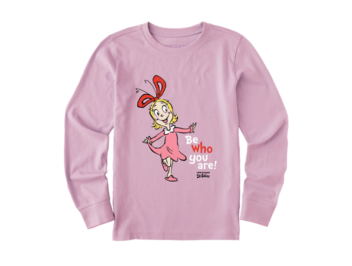 Life is Good x Dr. Seuss Kid's Long Sleeve Crusher Tee - Be Who You Are Cindy Lou