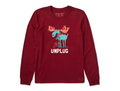 Life is Good Women's Long Sleeve Crusher Tee - Unplug Moose