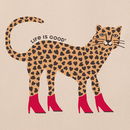 Life is Good Women's Boxy Crusher Tee - Love Leopard