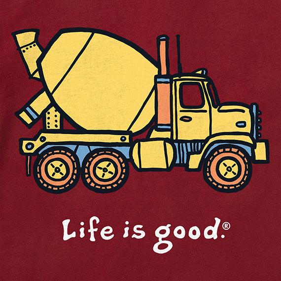 Life is Good Toddler Crusher Tee - Big Cement Mixer