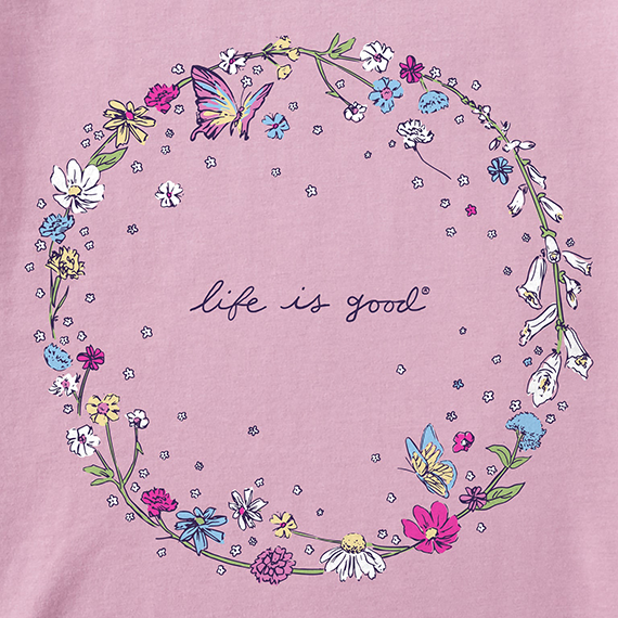 Life is Good Women's Crusher Tee - Wildflower Circle