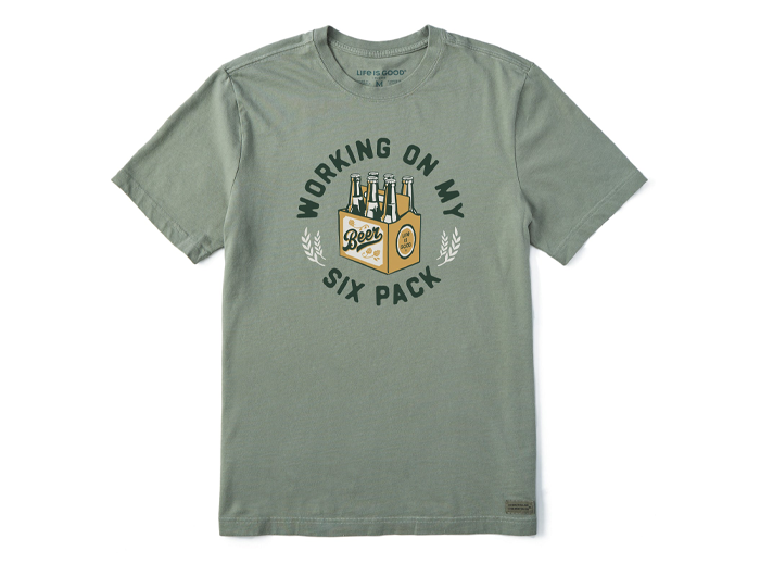 Life is Good Men's Crusher Tee - Working on My Six Pack