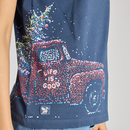 Life is Good Women's Crusher Tee - Sparkle Christmas Tree Truck
