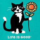 Life is Good Women's Crusher Vee - Sunflower Cat