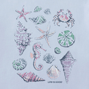 Life is Good Women's Boxy Crusher Tee - Painted Seashell Grid