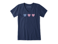 Life is Good Women's Crusher Vee - Three American Hearts