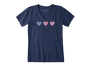 Life is Good Women's Crusher Vee - Three American Hearts