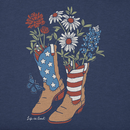 Life is Good Women's Crusher Tee - USA Flower Boots