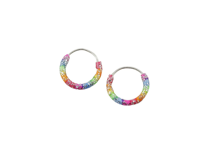 Tomas Rainbow Glitter Hoops - 10mm