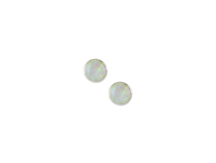 Tomas White Opal Post Earring - 5mm