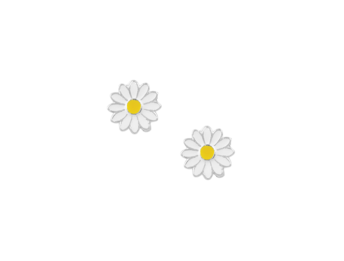 Tomas White & Yellow Daisy Post Earring