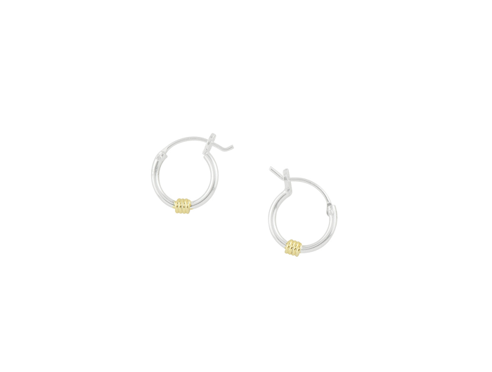 Tomas Two-Tone Gold Coil Hoops - 10mm