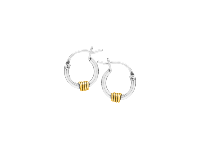 Tomas Two-Tone Gold Coil Hoops - 14mm