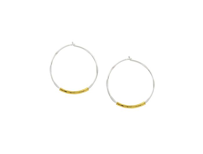 Tomas Gold Slider Sleeper Hoops - 20mm